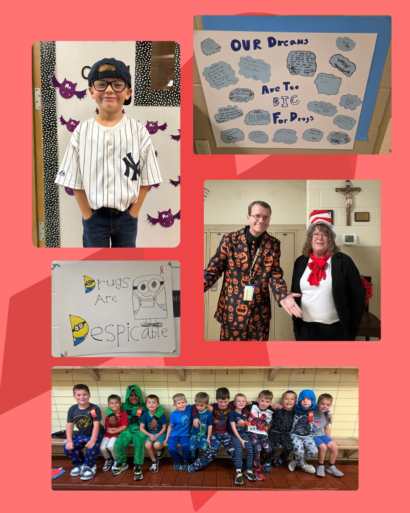 photo collage of students celebrating Red Ribbon Week