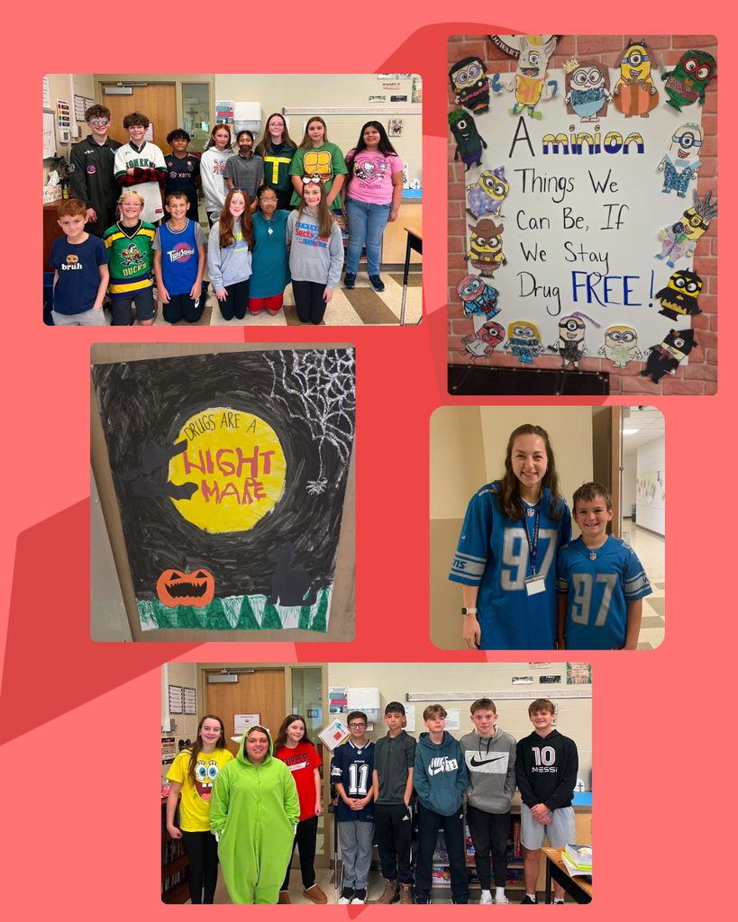 photo collage of students celebrating Red Ribbon Week