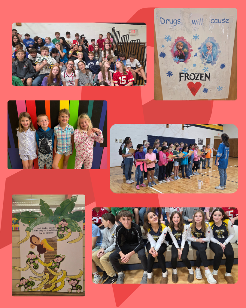 photo collage of students celebrating Red Ribbon Week