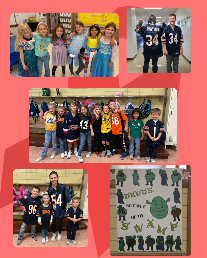 photo collage of students celebrating Red Ribbon Week