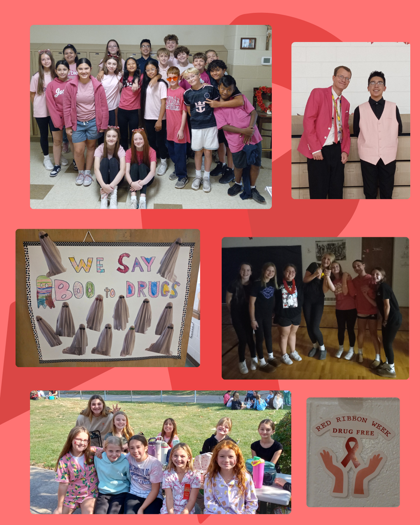 photo collage of students celebrating Red Ribbon Week