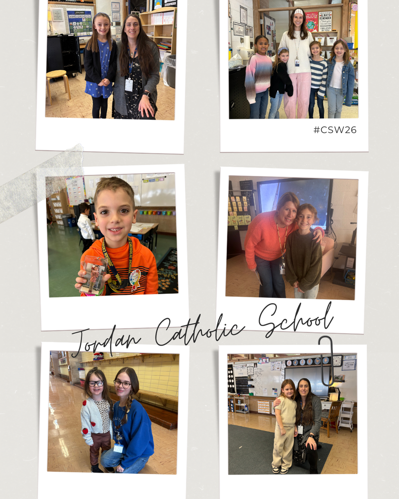 photo collage of students posing with teachers