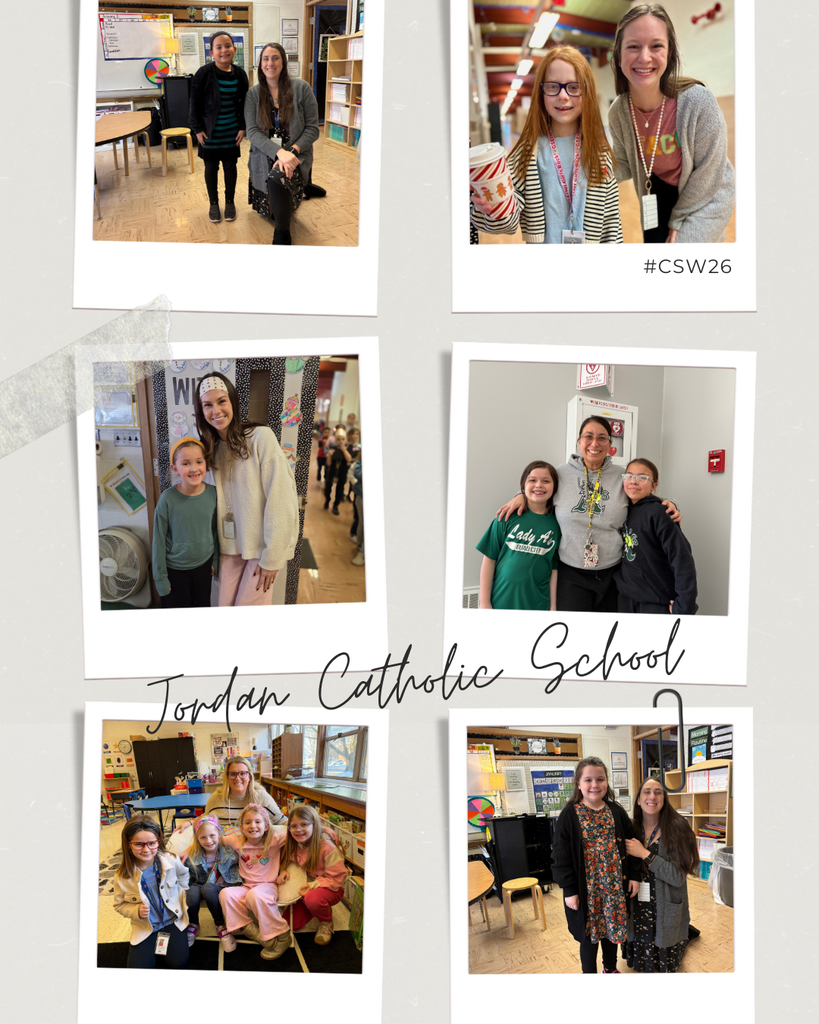 photo collage of students posing with teachers