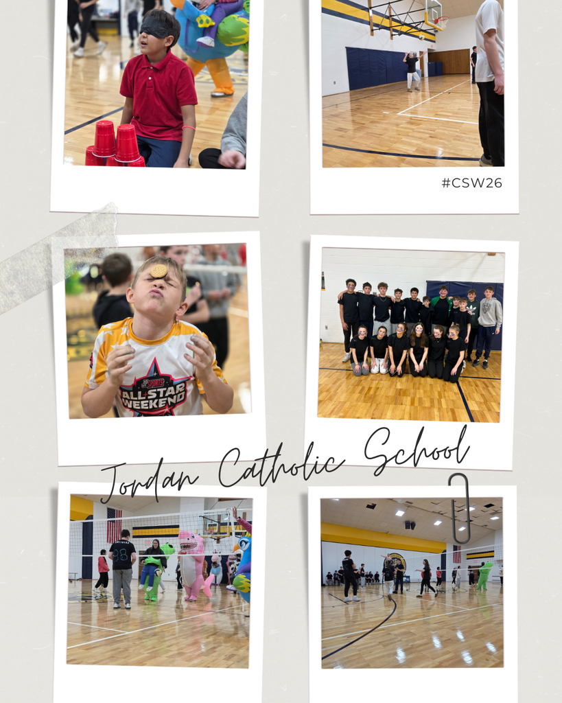 photo collage of student activities in the school gym
