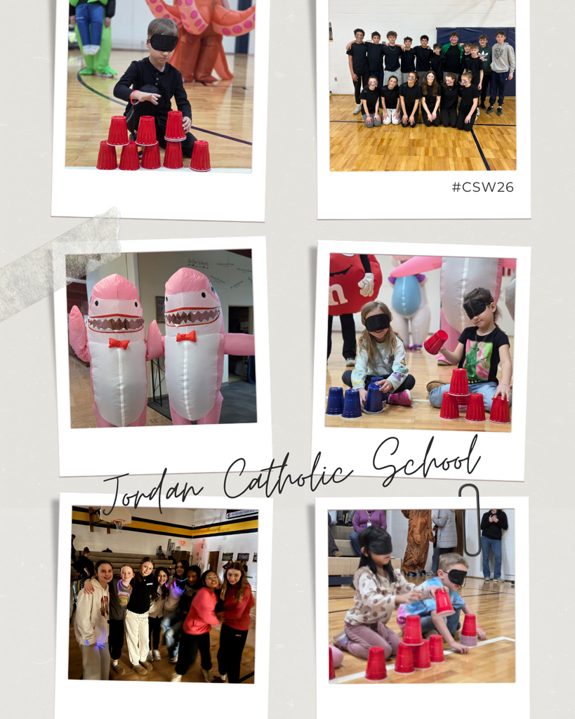 photo collage of student activities in the school gym