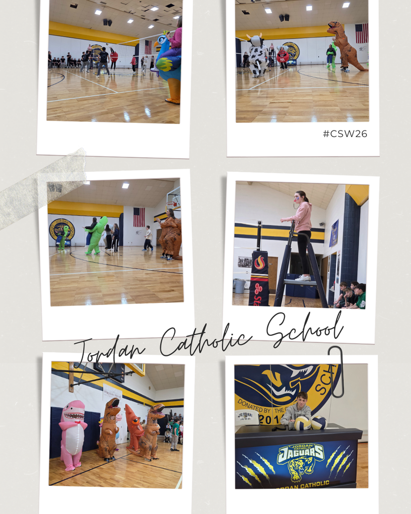 photo collage of student activities in the school gym