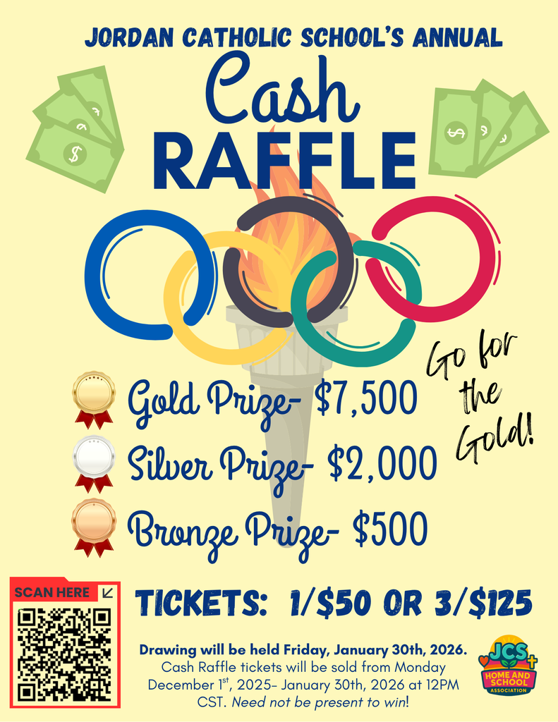 yellow background with Olympic torch centered advertising Cash Raffle