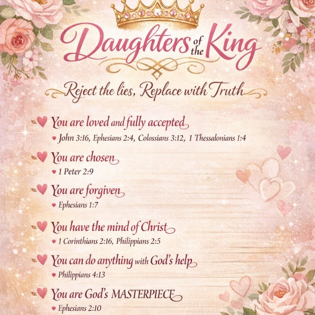 ai generated image with pink background, pink script, and a tiara