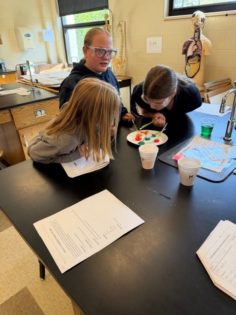 students conducting a science lab experiment