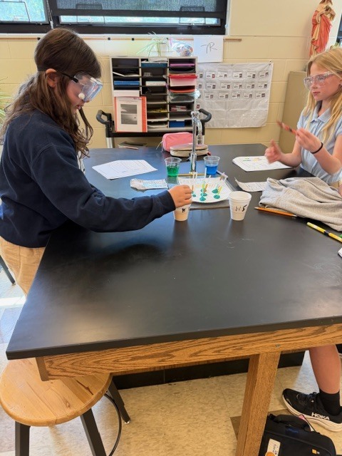 students conducting a science lab experiment