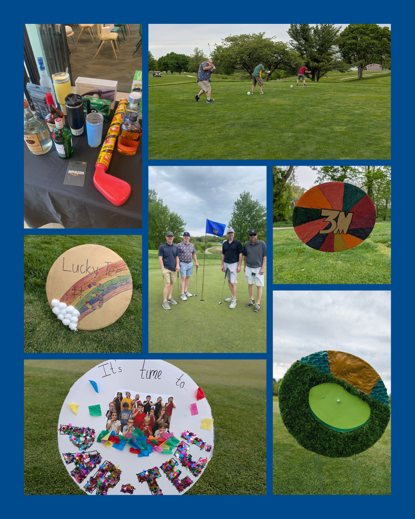 photo collage of school golf outing