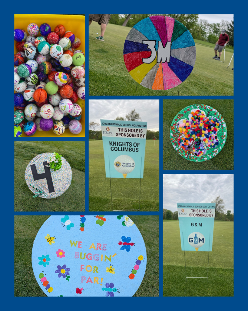photo collage of school golf outing