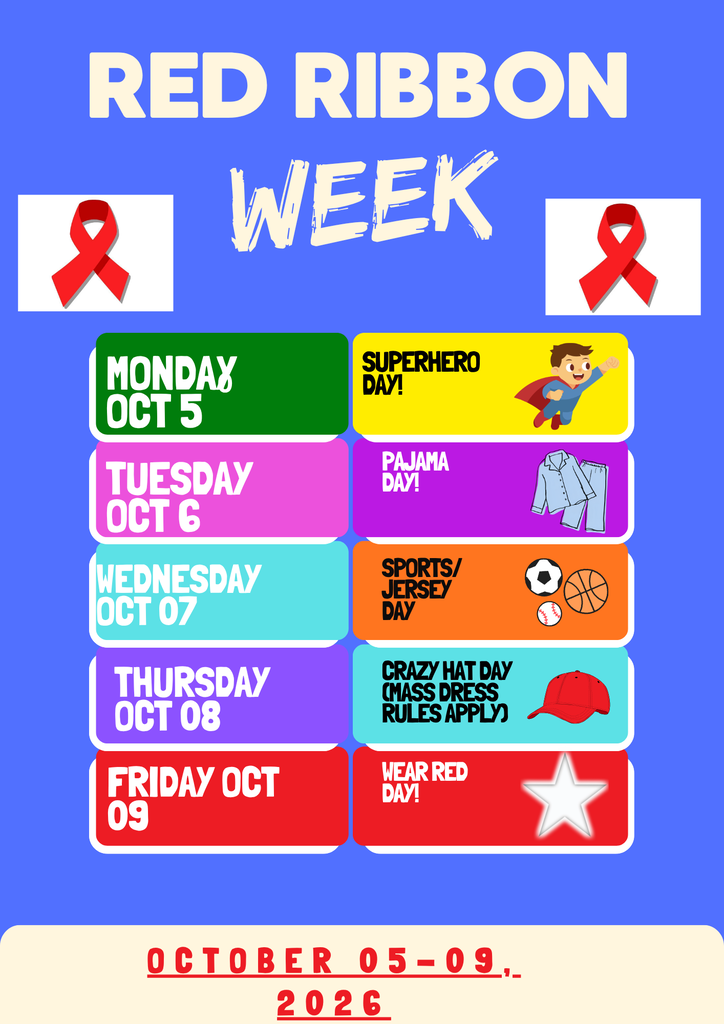 Red ribbon week theme day schedule