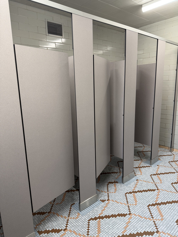 newly remodeled girls bathroom