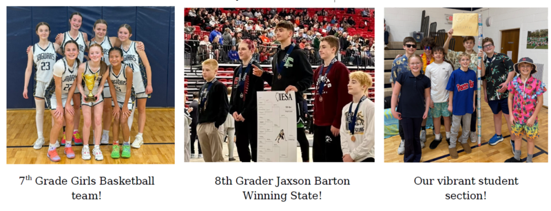 3 photos of student athletes