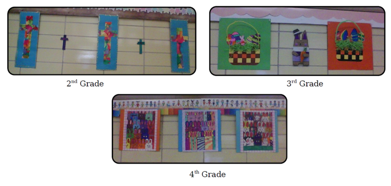 3 photos of art projects