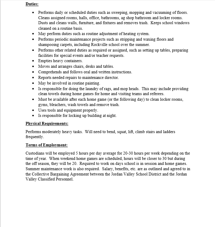 Job Description