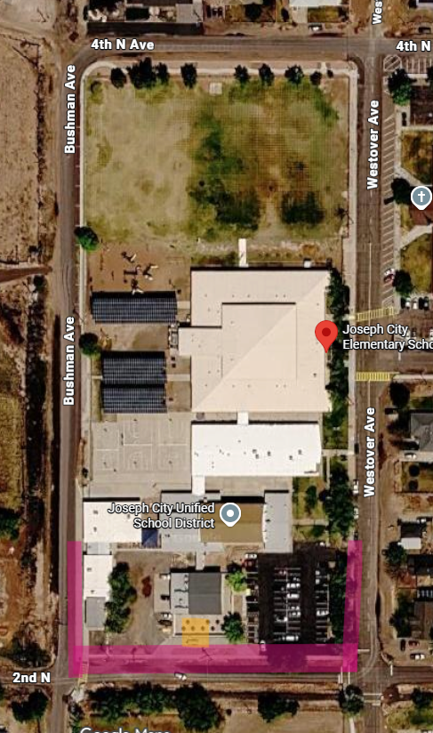 Map showing where students are being dismissed and picked up for lunch.