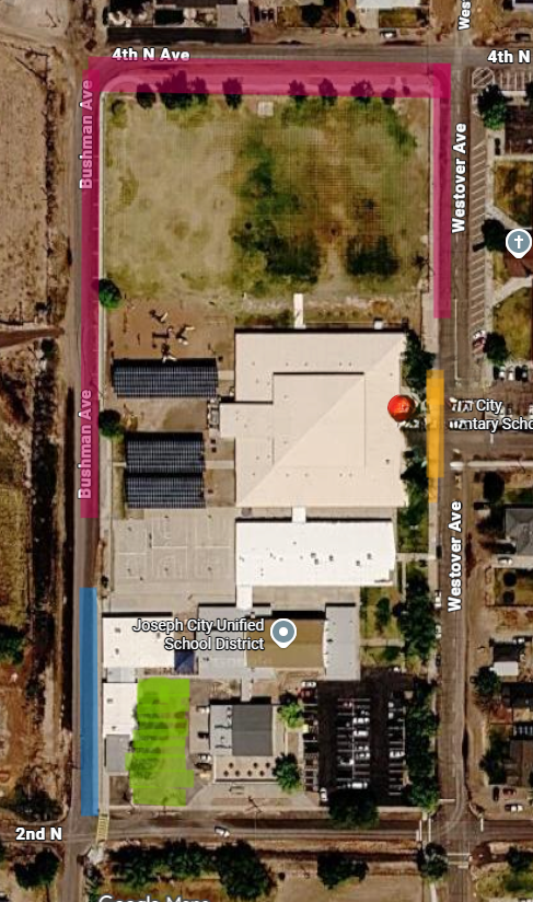 Map of school showing dismissal routes