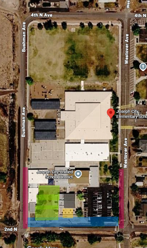 Map of school showing arrival locations