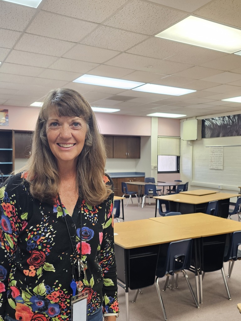 Mrs. Hansen in her classroom.