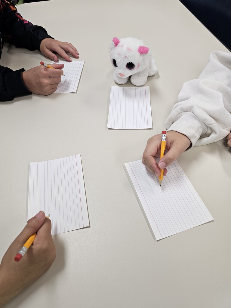 Index cards and hands