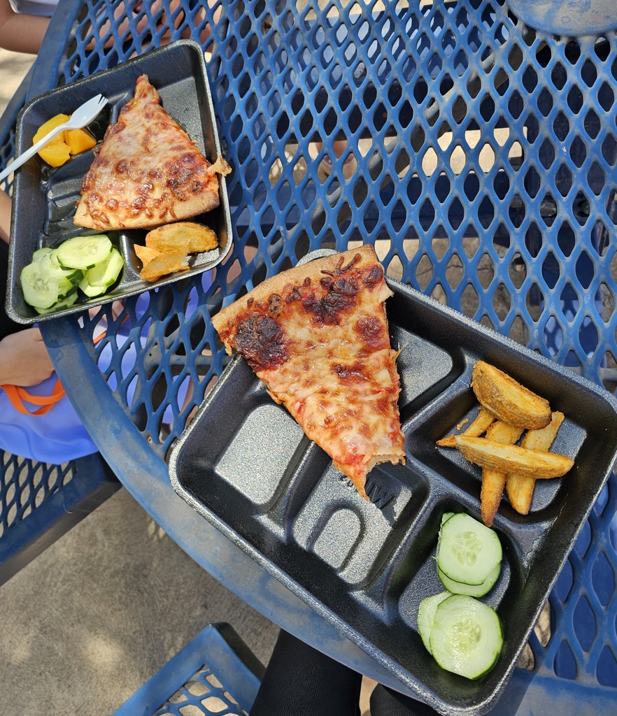 pizza tray on dark blue table