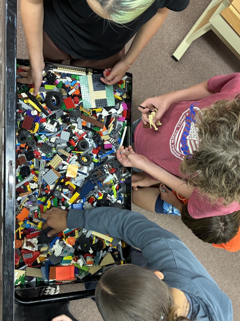 Students Using Legos to learn about Engineering principles
