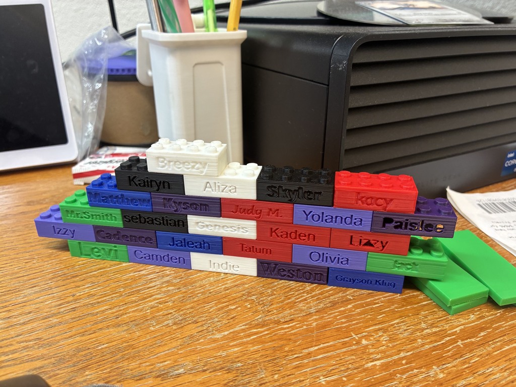 Lego Bricks designed and printed by former students.