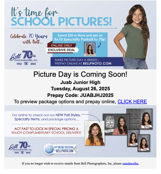Juab Junior High email flyer