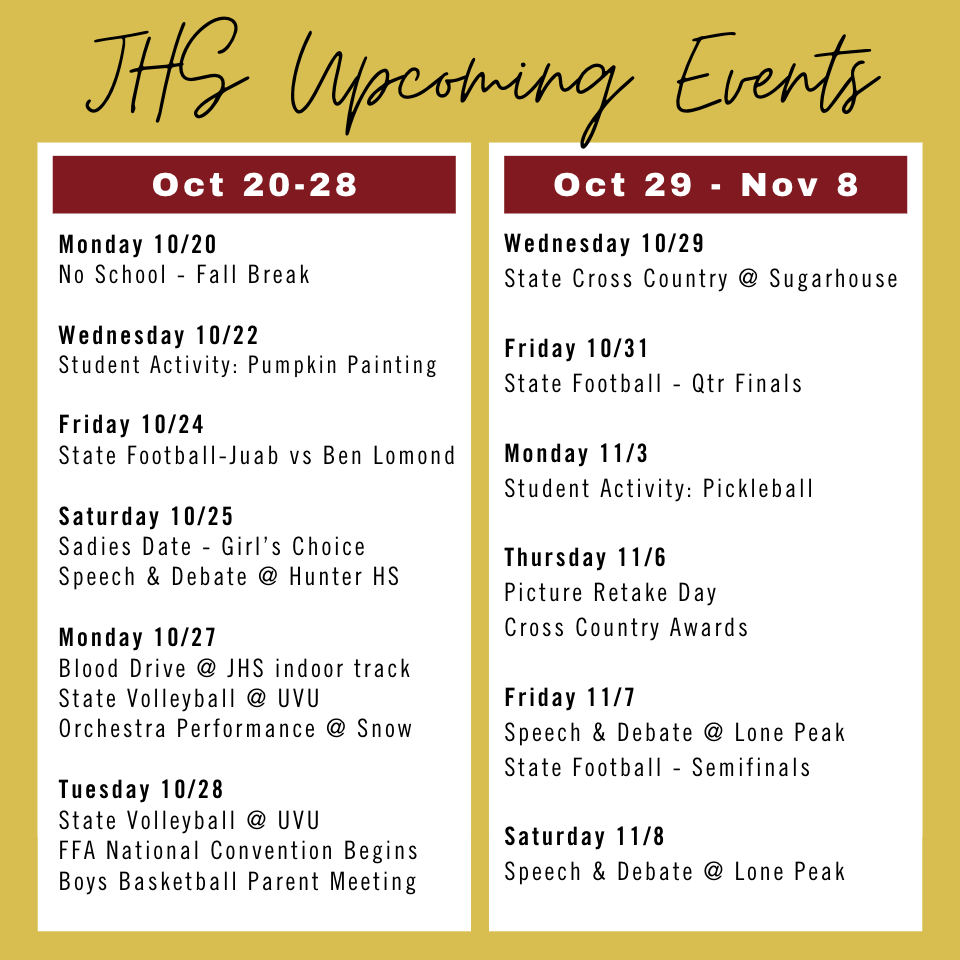 Upcoming Events 10/21