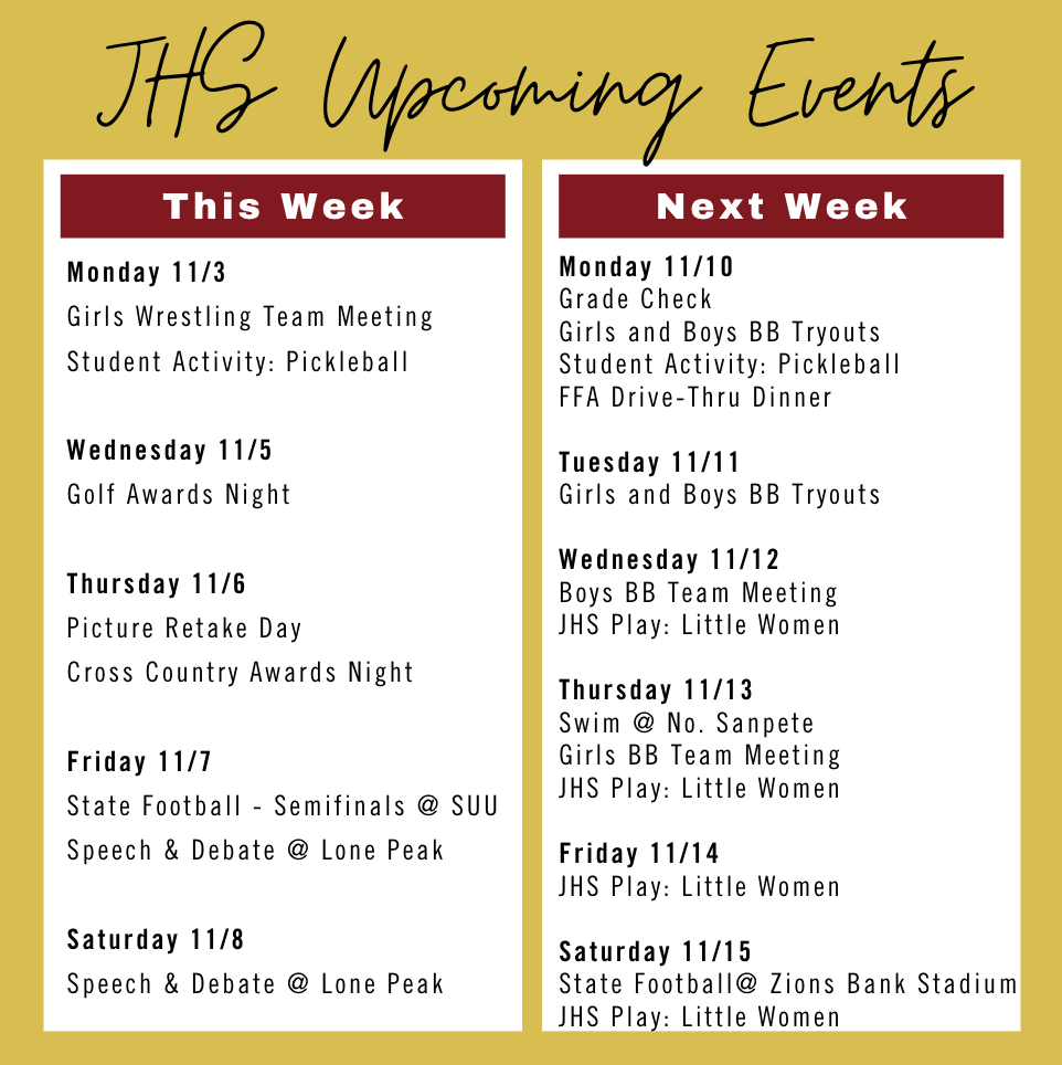 Upcoming Events - 11/3