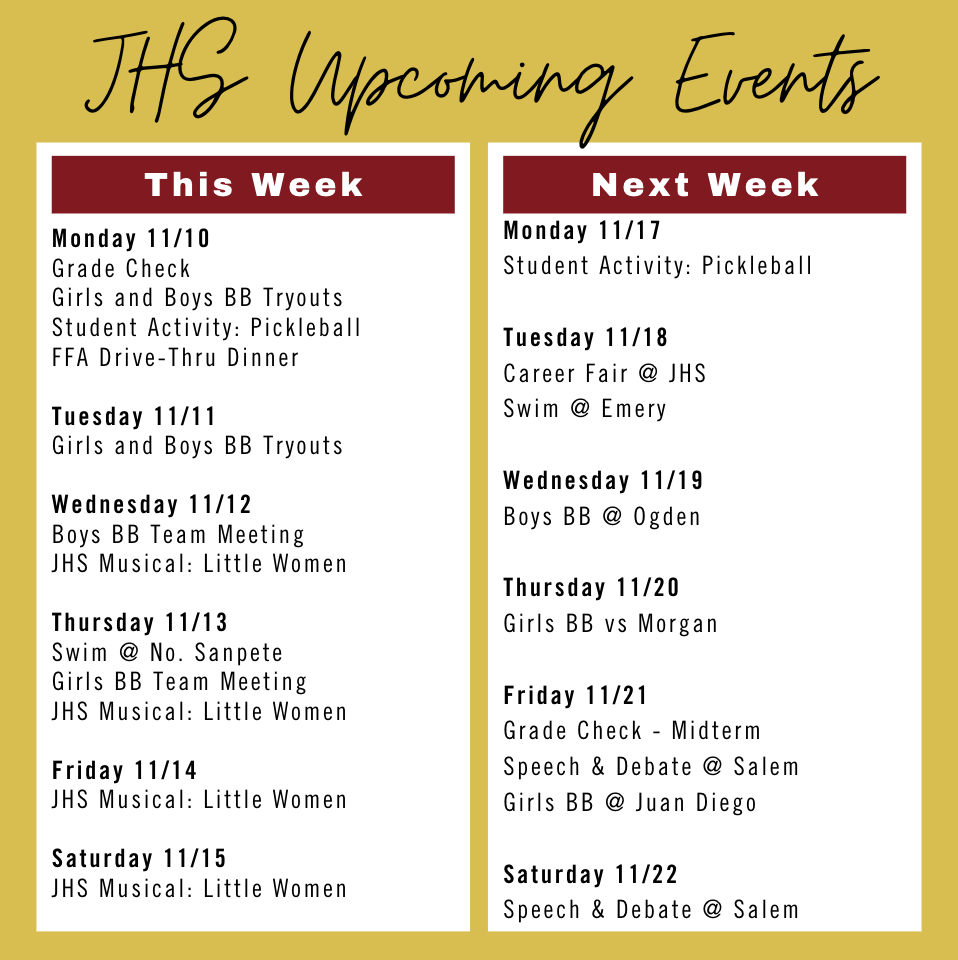 Upcoming Events - 11/10