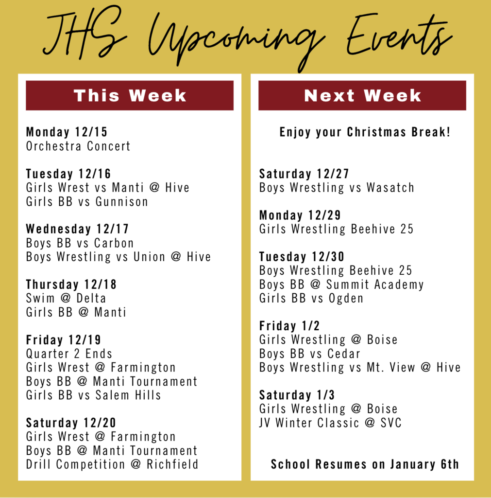 12/15 - Upcoming Events