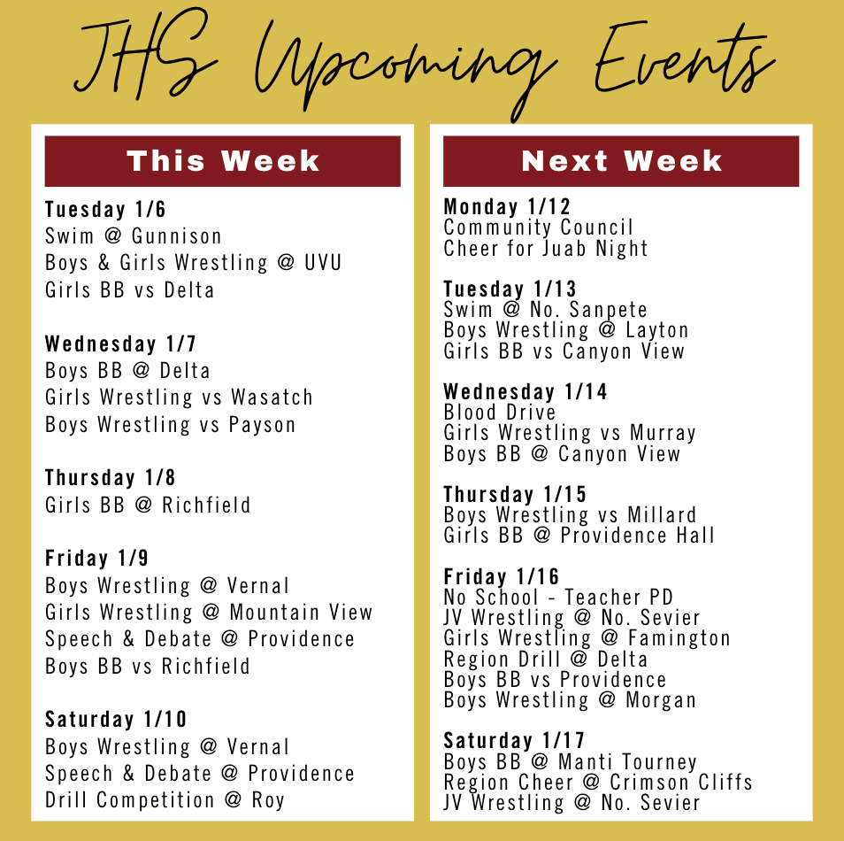 Upcoming Events - 1/5