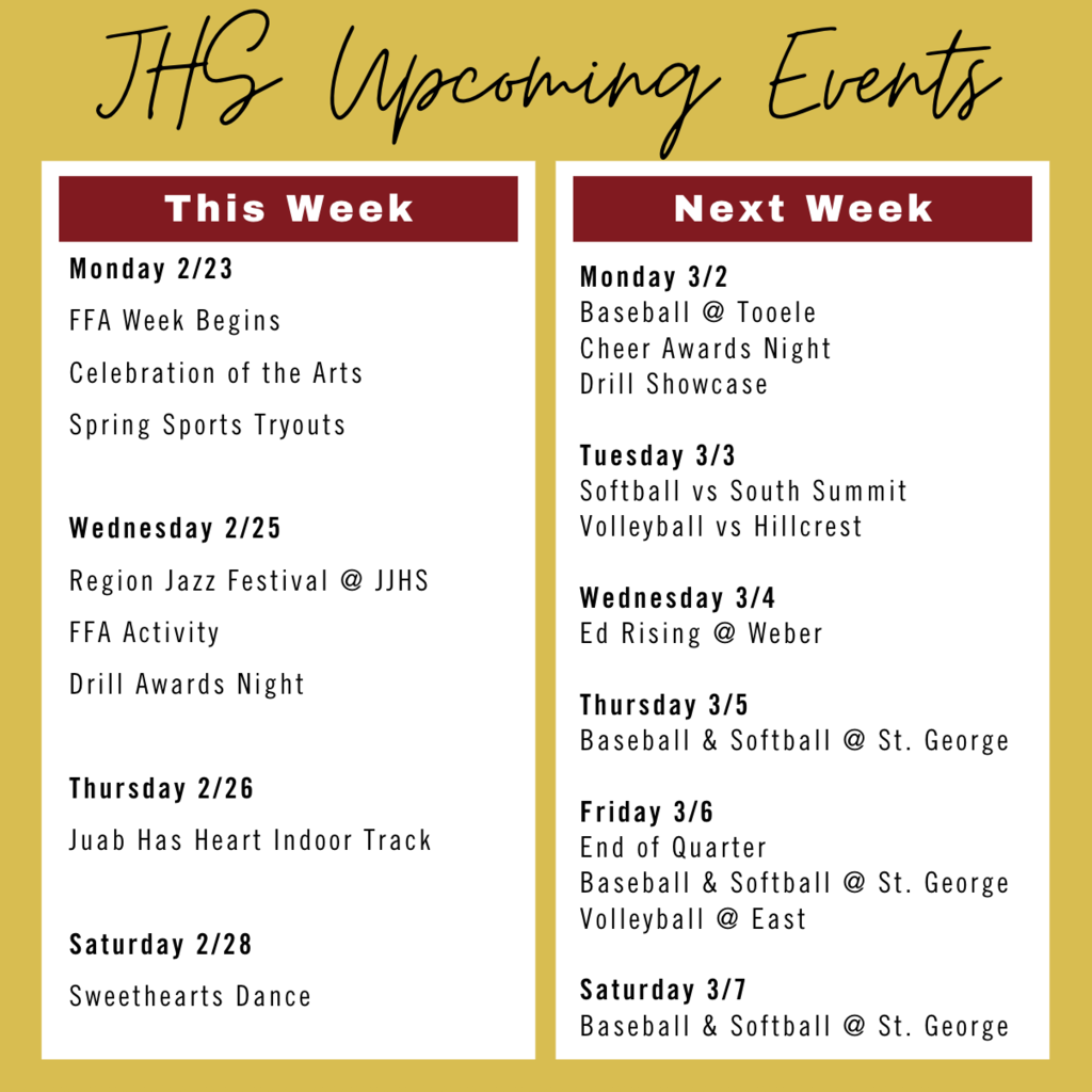 2/23 - Upcoming Events