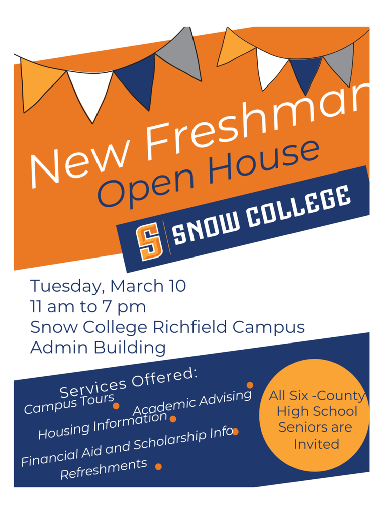 Snow College Freshamn event = Tuesday, March 10