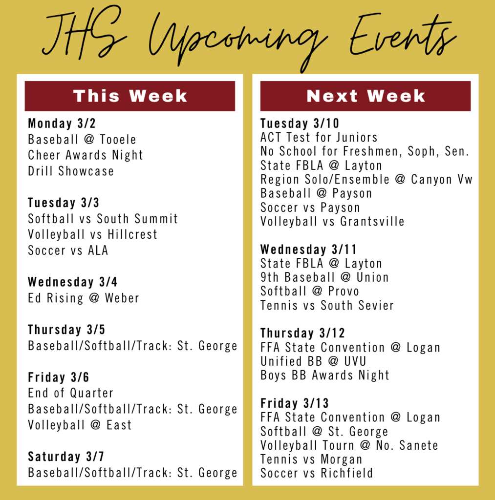 3/2 - Upcoming Events