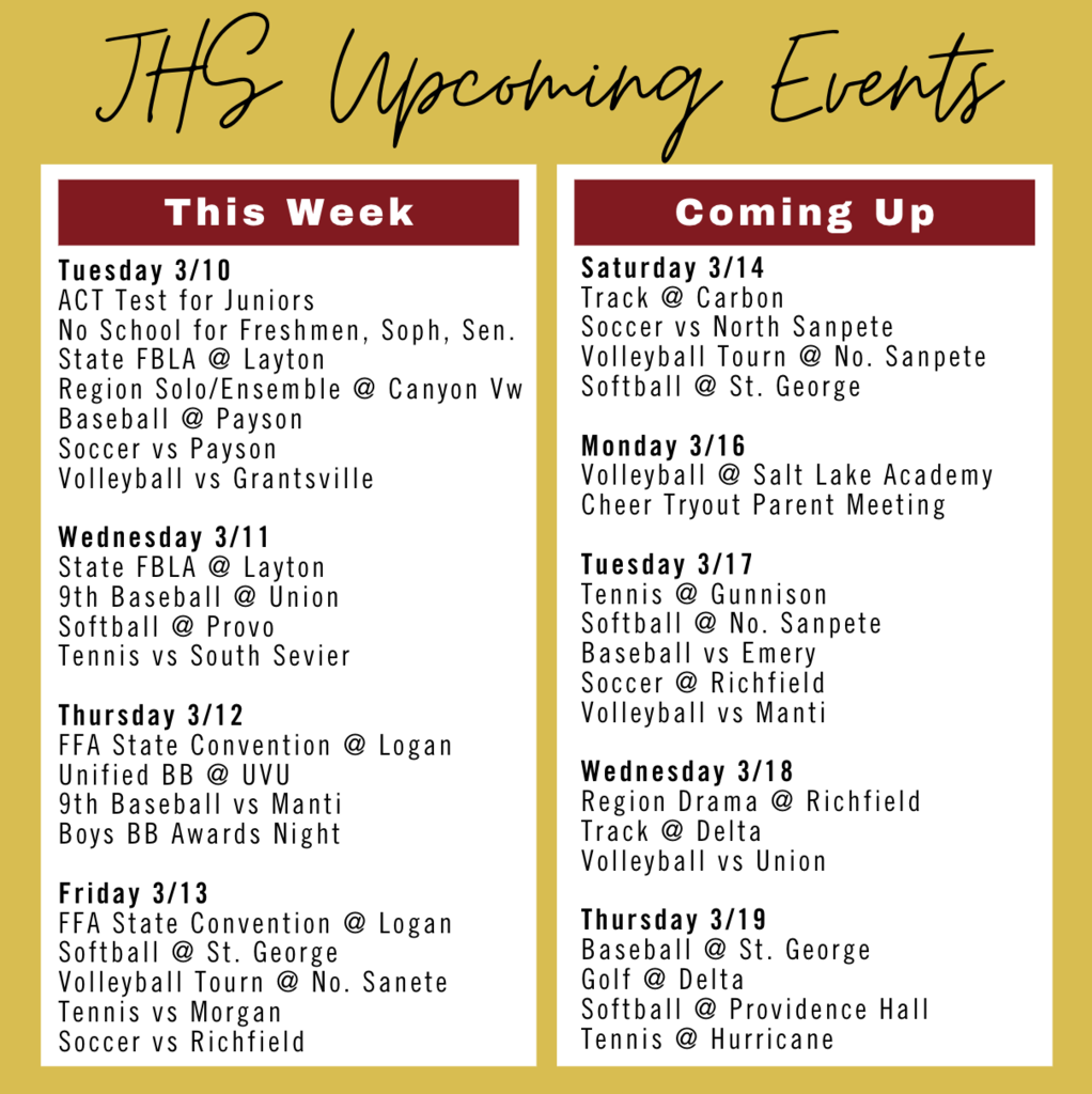 Upcoming Event for March 9