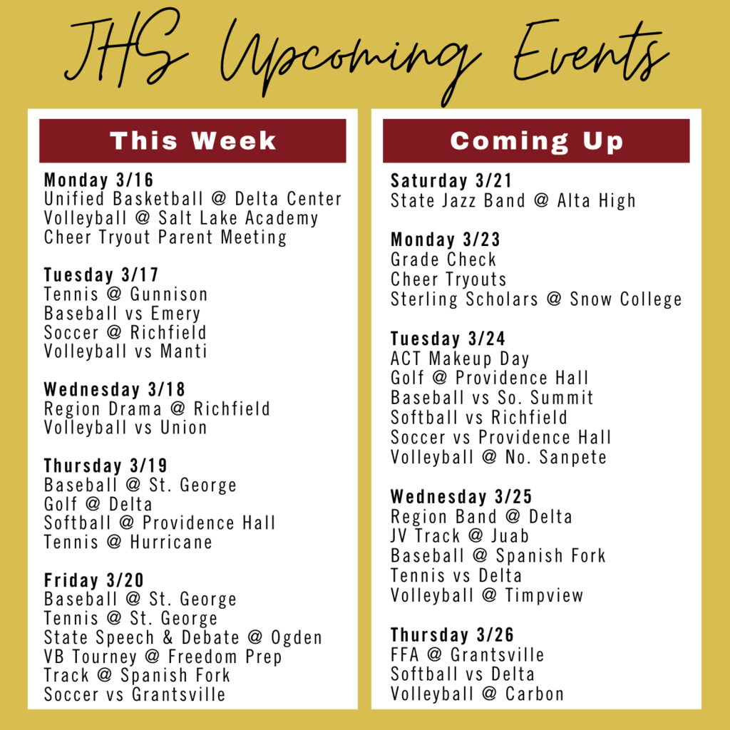 Upcoming Events for 3/16