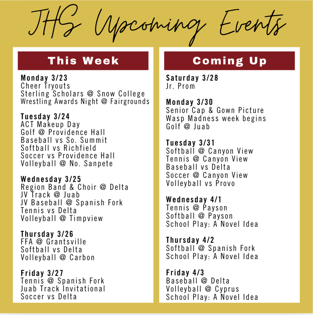 Upcoming Events - 3/23