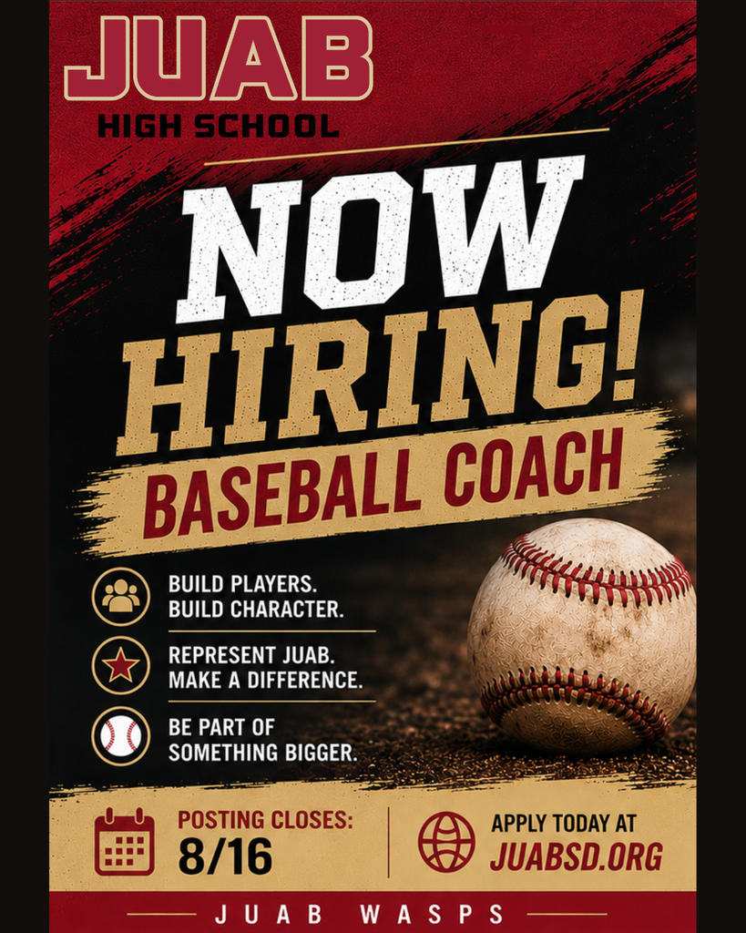now hiring JHS Baseball Coach