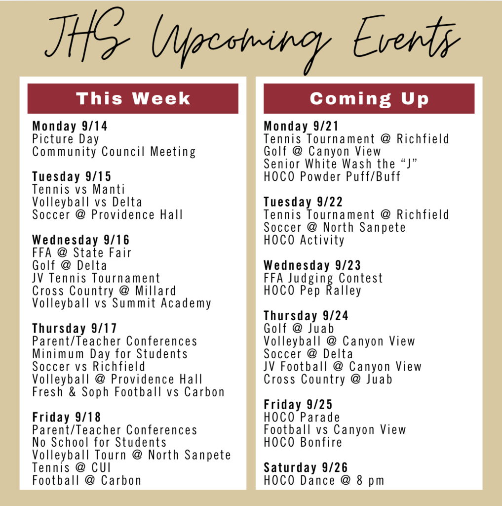 9/14 - Upcoming Activities