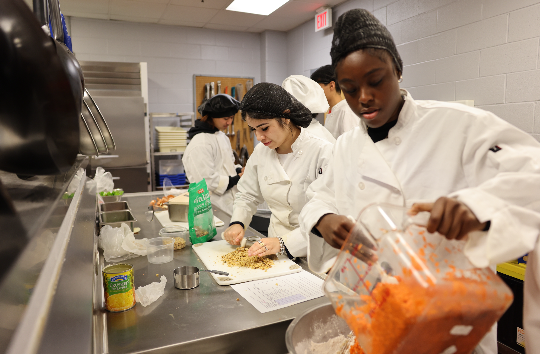 Students in CTE Cooking in the Kitchen 
