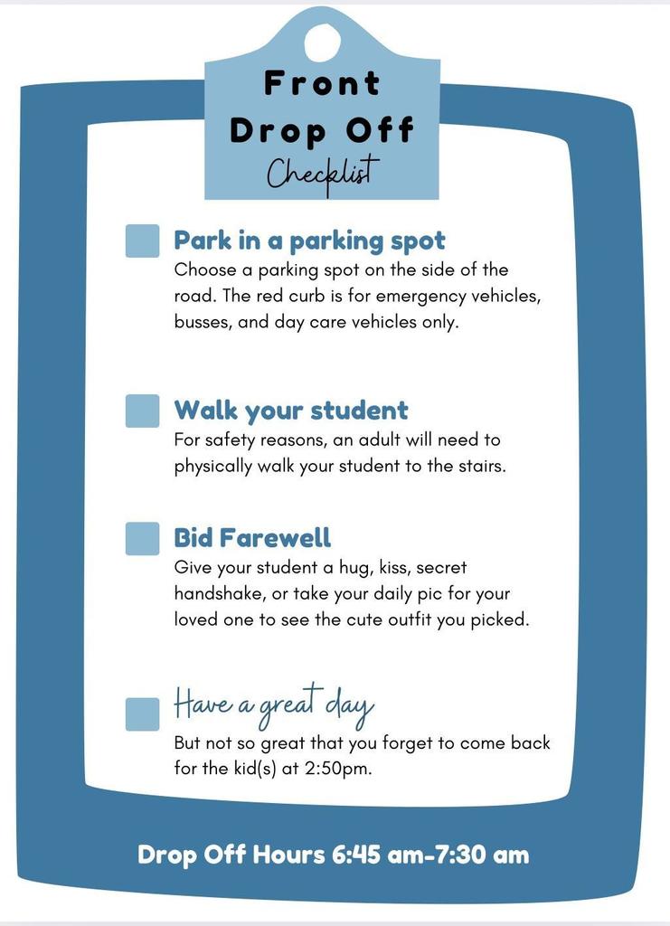 Front Drop off procedures