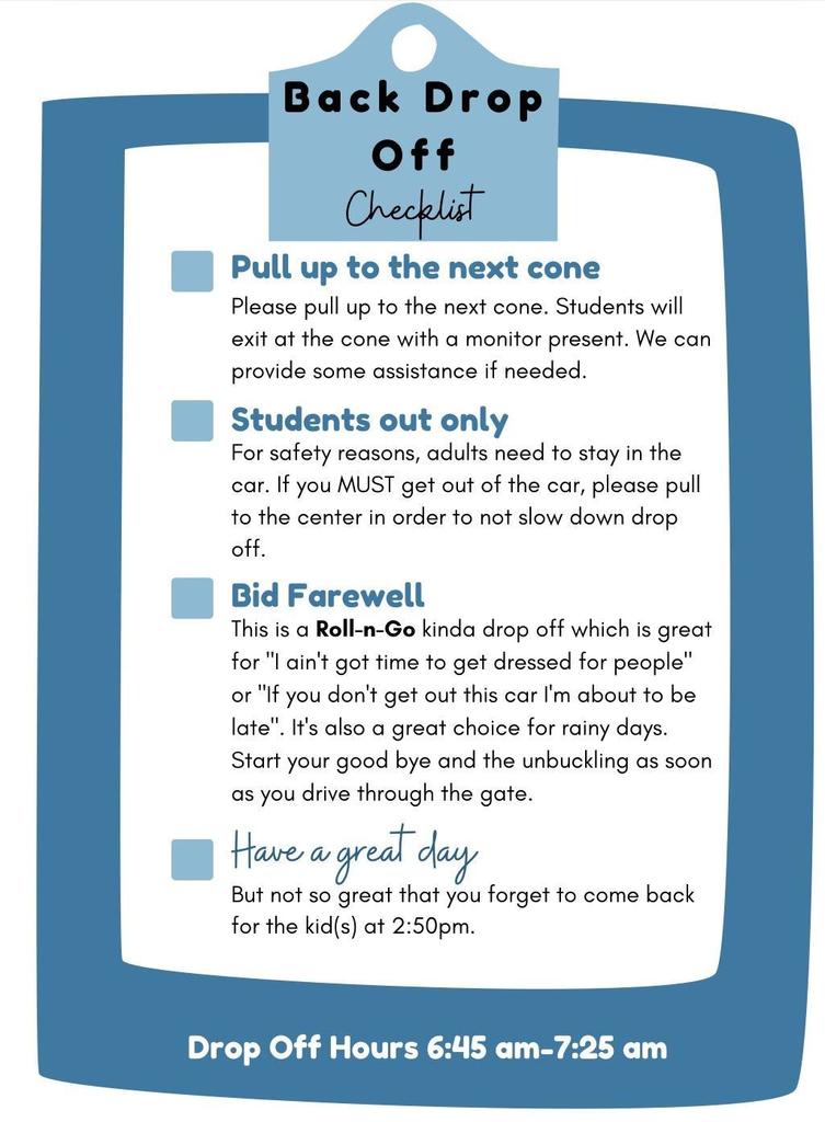Back Drop Off Procedures