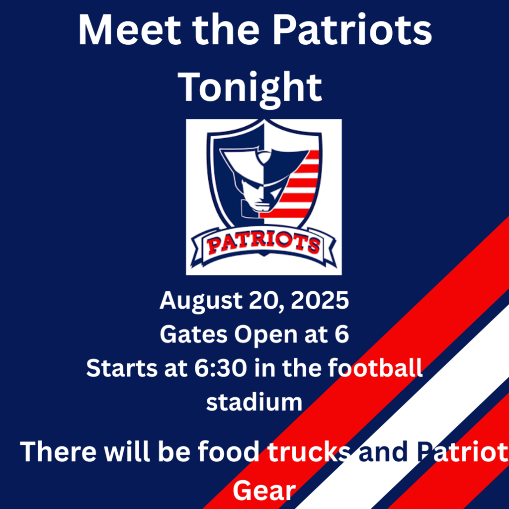 Meet the Patriots August 20, 2025 gates open at 6pm. Events starts at 6:30pm