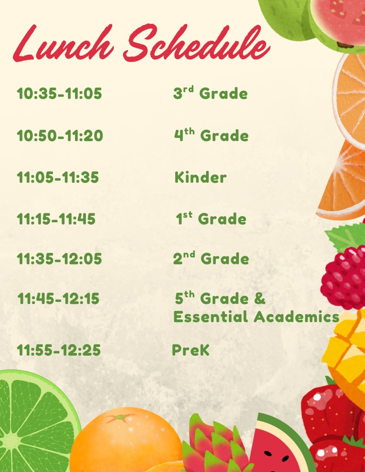 lunch schedule