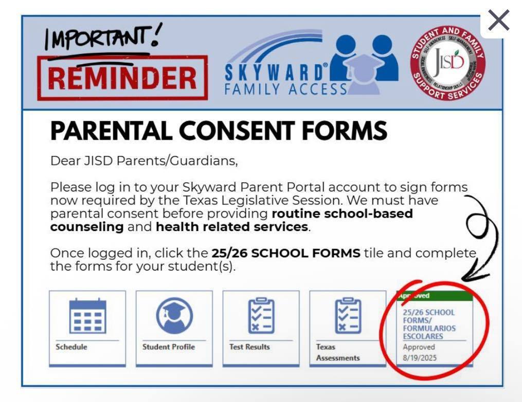 Parent consent forms flyer