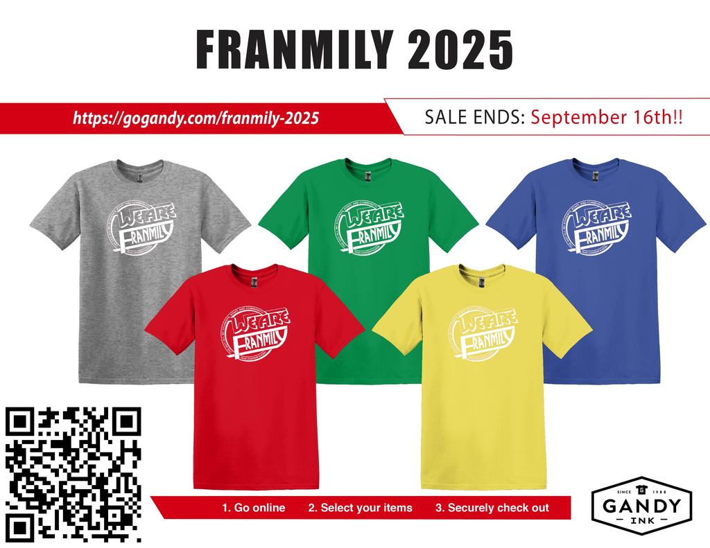 Shirts are $15 each and match the colors of our hallways.